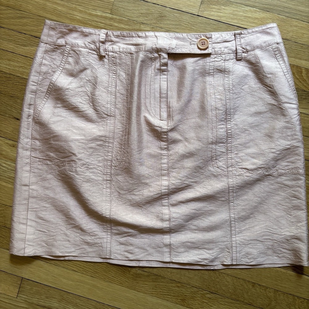VTG‎ Y2K City DKNY Dusty Rose Mini Skirt Women's 10 Petite 100% Silk Party Twee - Picture 3 of 9